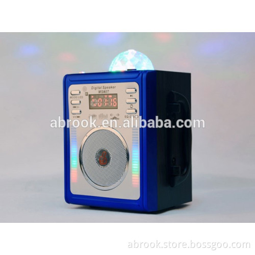 Disco light mini portable wooden speaker box